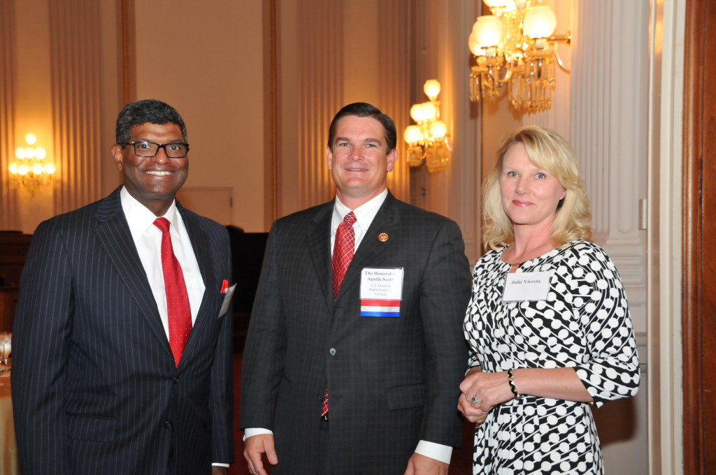 Leo Brooks (The Boeing Company), Representative Austin Scott (R-GA), and Julie Vierela