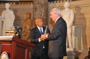 Congressman Lewis accepts the Freedom Award
