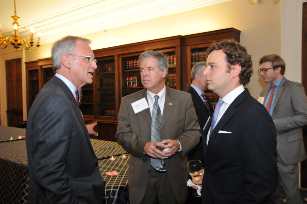 Rep. Earl Blumenauer (D-OR) chats with Casey Dinges and Pete Nonis (both with the American Society of Civil Engineers)