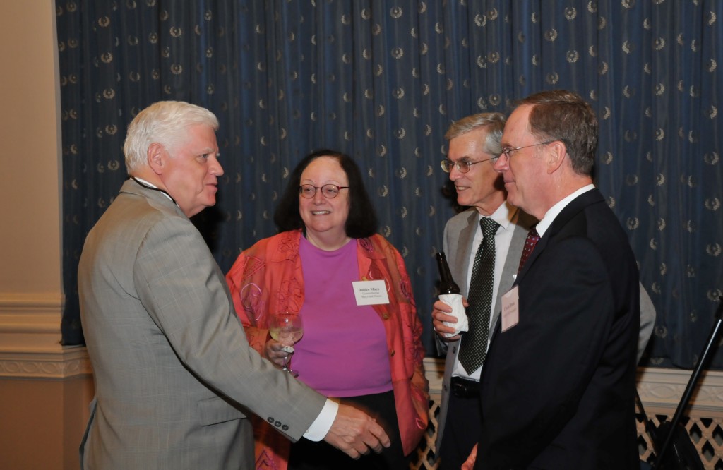 Rep. John Larson (D-CT) speaks with Janice Mays (Minority Staff Director and Chief Counsel) and former Ways and Means Committee staff, John Buckley and Chuck Brain.