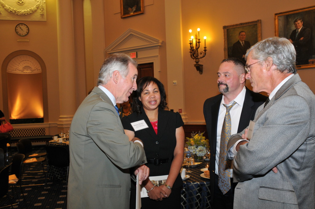 Chuck Brain and John Buckley with Karen McAfee and Drew Crouch (both Ways and Means Committee Staff)