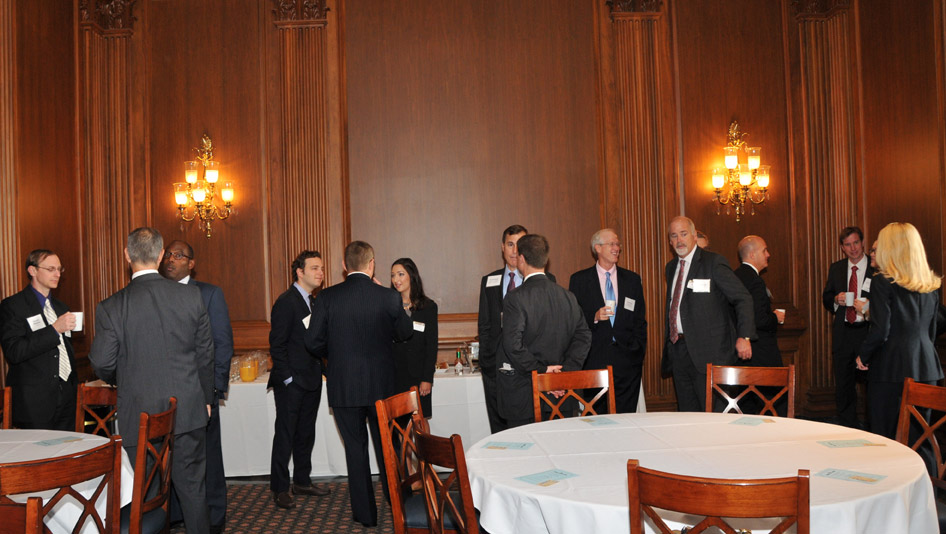 Guests mingle in the beautiful Mike Mansfield Room in the U.S. Capitol.