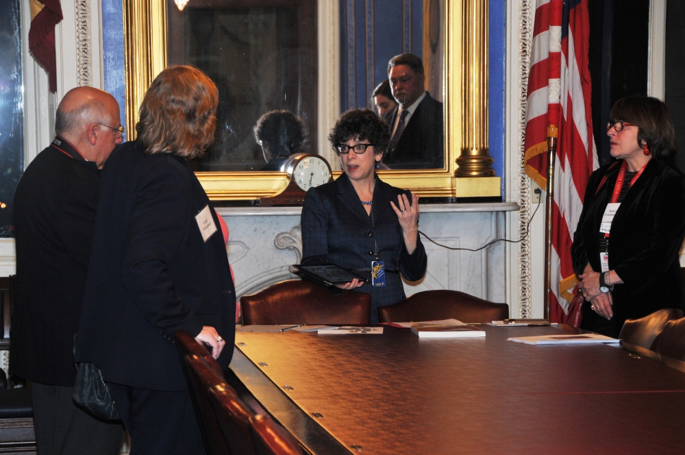 Dr. Michele Cohen, Curator, Architect of the Capitol, with USCHS members