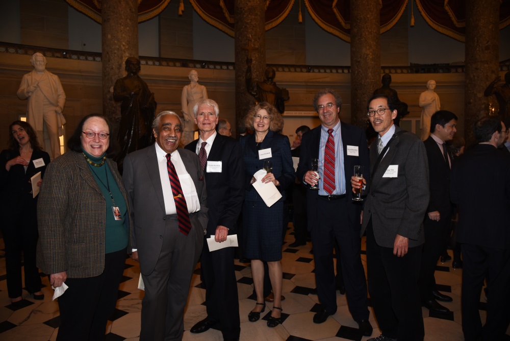 Janice Mays (House Ways and Means Committee), Congressman Charlie Rangel (NY), Thomas Barthold (Joint Committee on Taxation), Laurie Barthold, Steven Rosenthal (Urban-Brookings Tax Policy Center), and George Yin (University of Virginia School of Law)