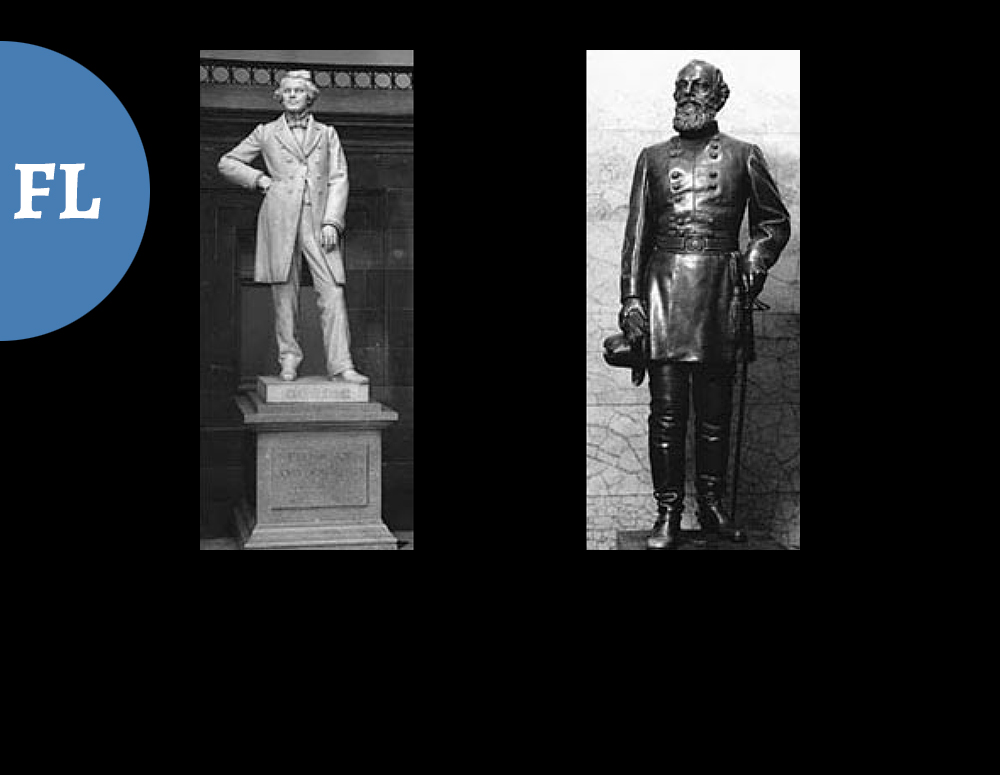 Florida: LEFT: Dr. John Gorrie (1803-1855) / Physician who developed refrigeration to cool his feverish patients / by C. Adrian Pillars || RIGHT: Gen. Edmund Kirby-Smith (1824-1893) / Confederate general, college president and professor / by C. Adrian Pillars