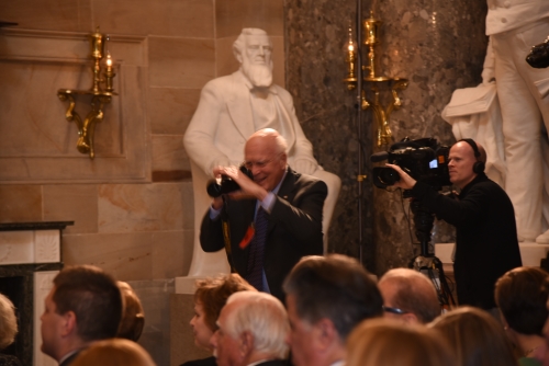USCHS 2016 Freedom Award / David McCullough: Senator Patrick Leahy taking photos of the event.