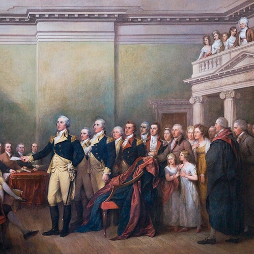 Excerpt from General George Washington Resigning his Commission to Congress by John Trumbull (Architect of the Capitol)