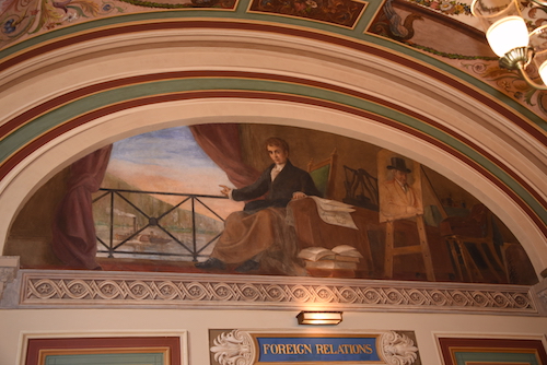 Brumidi's fresco of Robert Fulton in the Patent Corridor