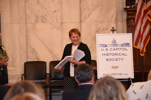 Dr. Betty Koed, Senate Historian, recounted turning points in the Committee's history, including arguments between Senate Appropriations Committee Chairman Kenneth McKellar and his House counterpart, Rep. Clarence Cannon in the 1950s that nearly led to fisticuffs.