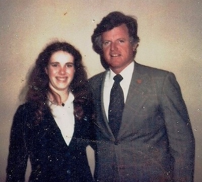 Sims with Sen. Ted Kennedy during her stint as a page