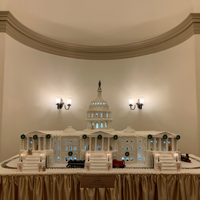 The 2019 Gingerbread U.S. Capitol on display in the House Wing.